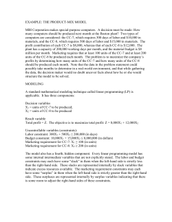 example: the product-mix model
