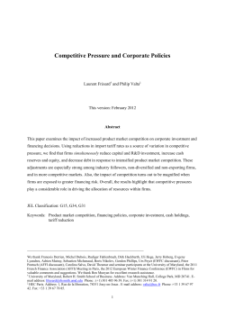 Competitive Pressure and Corporate Policies