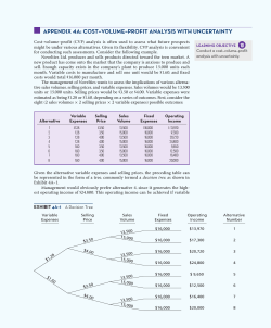 appendix a cost&ndash;volume&ndash;profit analysis with uncertainty