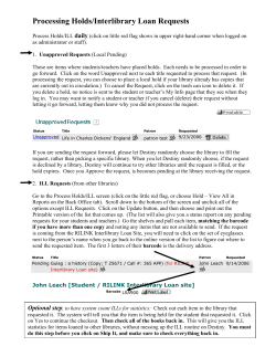 Processing Holds/Interlibrary Loan Requests