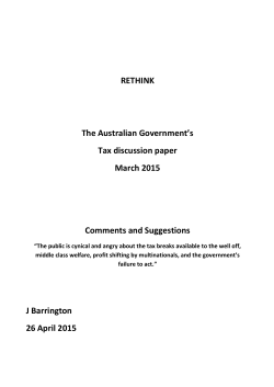 John Barrington - submission to Tax DP