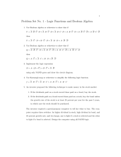 Problem Set No. 1 - Logic Functions and Boolean - PolyU