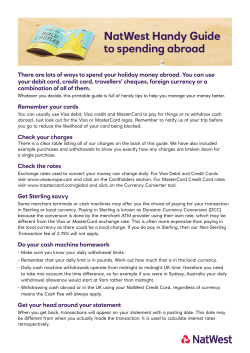 NatWest Handy Guide to spending abroad