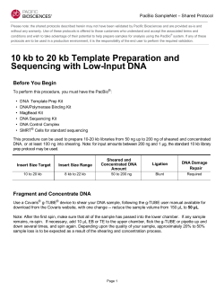 Shared Protocol - 10 kb to 20 kb Template Preparation and