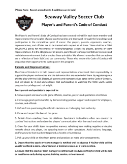 Player and Parent Code of Conduct