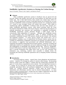 Smallholder Agroforestry Systems as a Strategy for Carbon Storage