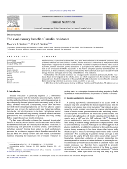The evolutionary benefit of insulin resistance