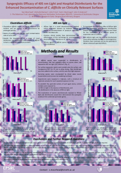 Syngergistic Efficacy of 405 nm Light and Hospital Disinfectants for