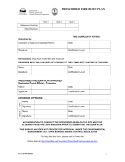 Prescribed Fire Burn Plan