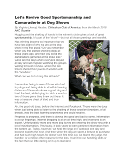 Let`s Revive Good Sportsmanship and Camaraderie at Dog Shows