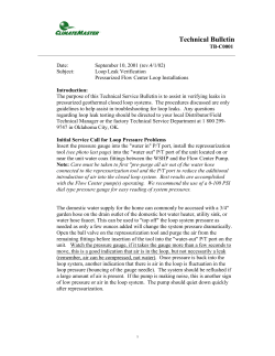 Pressurized Loop Leak Verification