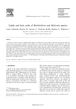 Lipids and fatty acids of Burkholderia and