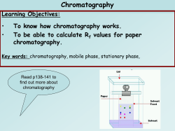 Summary GC TLC Paper chromatography