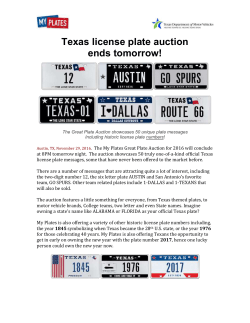 Texas license plate auction ends tomorrow!