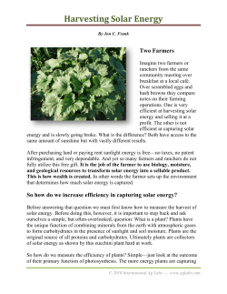 Harvesting Solar Energy