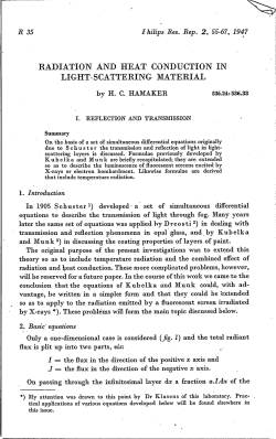 radiation and heat conduction in light-scattering material