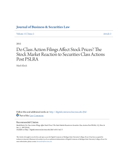 Do Class Action Filings Affect Stock Prices?