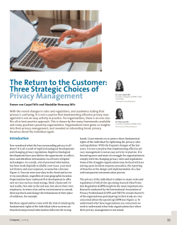 The Return to the Customer: Three Strategic Choices of