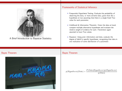 A Brief Introduction to Bayesian Statistics Frameworks of Statistical