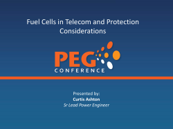 Fuel Cells in Telecom and Protection Considerations