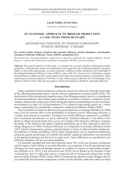 an economic approach to broiler production. a