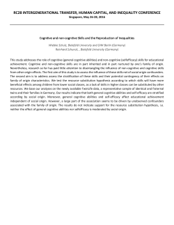 rc28 intergenerational transfer, human capital, and inequality