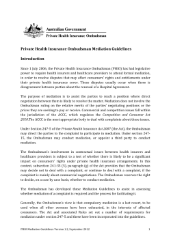PHIO Mediation Guidelines