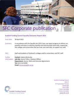 Scottish Funding Council Equality Outcomes Report 2015