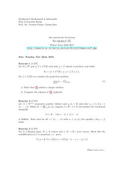 Numerics IV - Freie Universit&auml;t Berlin
