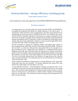 Steel production - energy efficiency working group