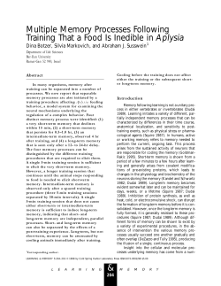 Multiple Memory Processes Following Training That a Food Is