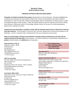 Off-Campus Mental Health Providers