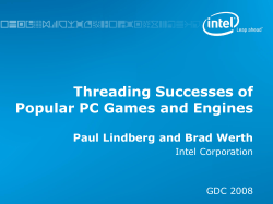 (206) Studies of Threading Successes in Popular PC Games and