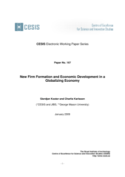 New Firm Formation and Economic Development in a Globalizing