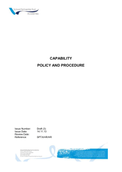 School Partnership Trust Capability Policy
