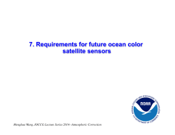 7. Requirements for future ocean color satellite sensors