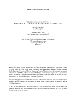 Making College Worth It: A Review of Research on