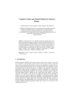 Cognitive Scales and Mental Models for Inclusive Design