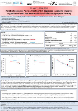 Aerobic Exercise as Add-on Treatment in Depressed