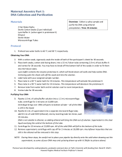 Overview: Collect a saliva sample and purify the