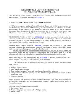 TURKISH FOREST LAWS AND THEIR EFFECT