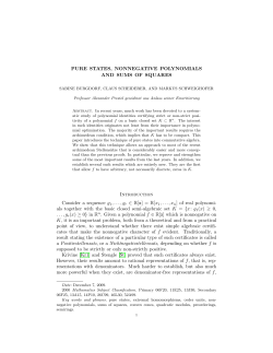 Pure states, nonnegative polynomials and sums of squares