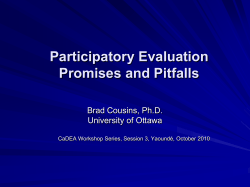 Participatory evaluation What is it?