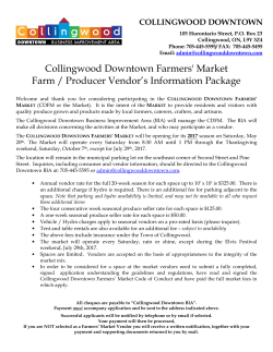 2017 Farmer / Producer Vendor Information Package