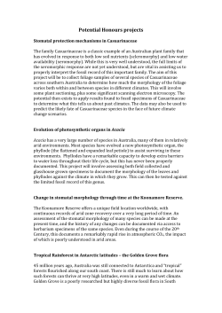 Potential Honours projects