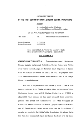 judgment sheet in the high court of sindh, circuit court, hyderabad