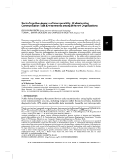 Socio-cognitive aspects of interoperability: Understanding