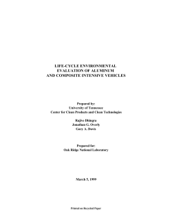 life-cycle environmental evaluation of aluminum and