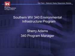 Southern WV 340 Environmental Infrastructure Program