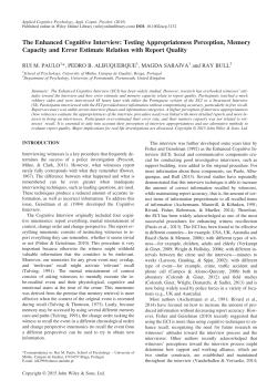 The Enhanced Cognitive Interview: Testing Appropriateness